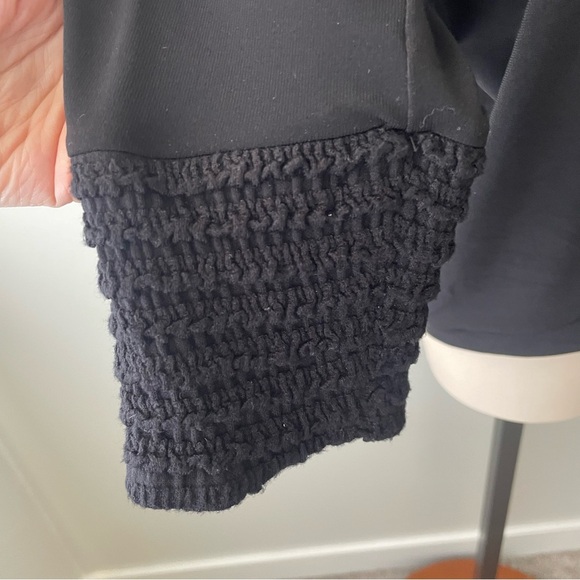 Joseph Ribkoff Turtleneck Batwing Wrap Shawl Sweater Black Asymmetrical - Picture 6 of 9